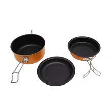 定制户外便携式露营炊具煎煮一体子母锅自驾游做饭神器户外泡面锅