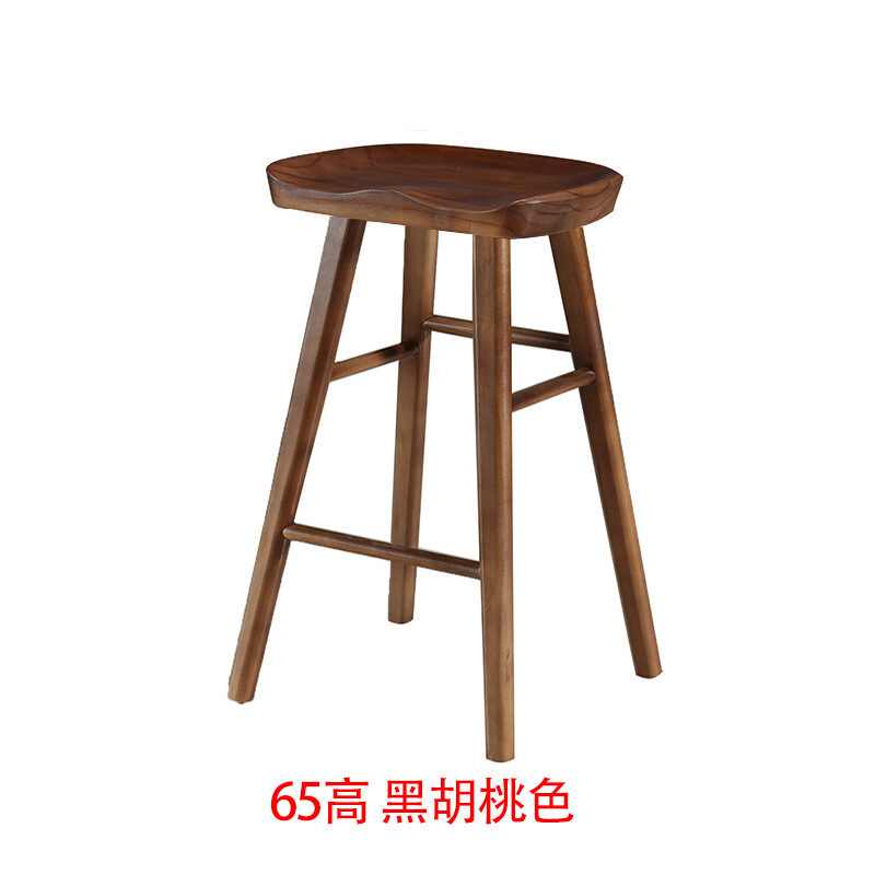 吧台椅简约现代实木高脚凳家用美容凳子前台吧台凳酒吧椅餐厅椅子|undefined