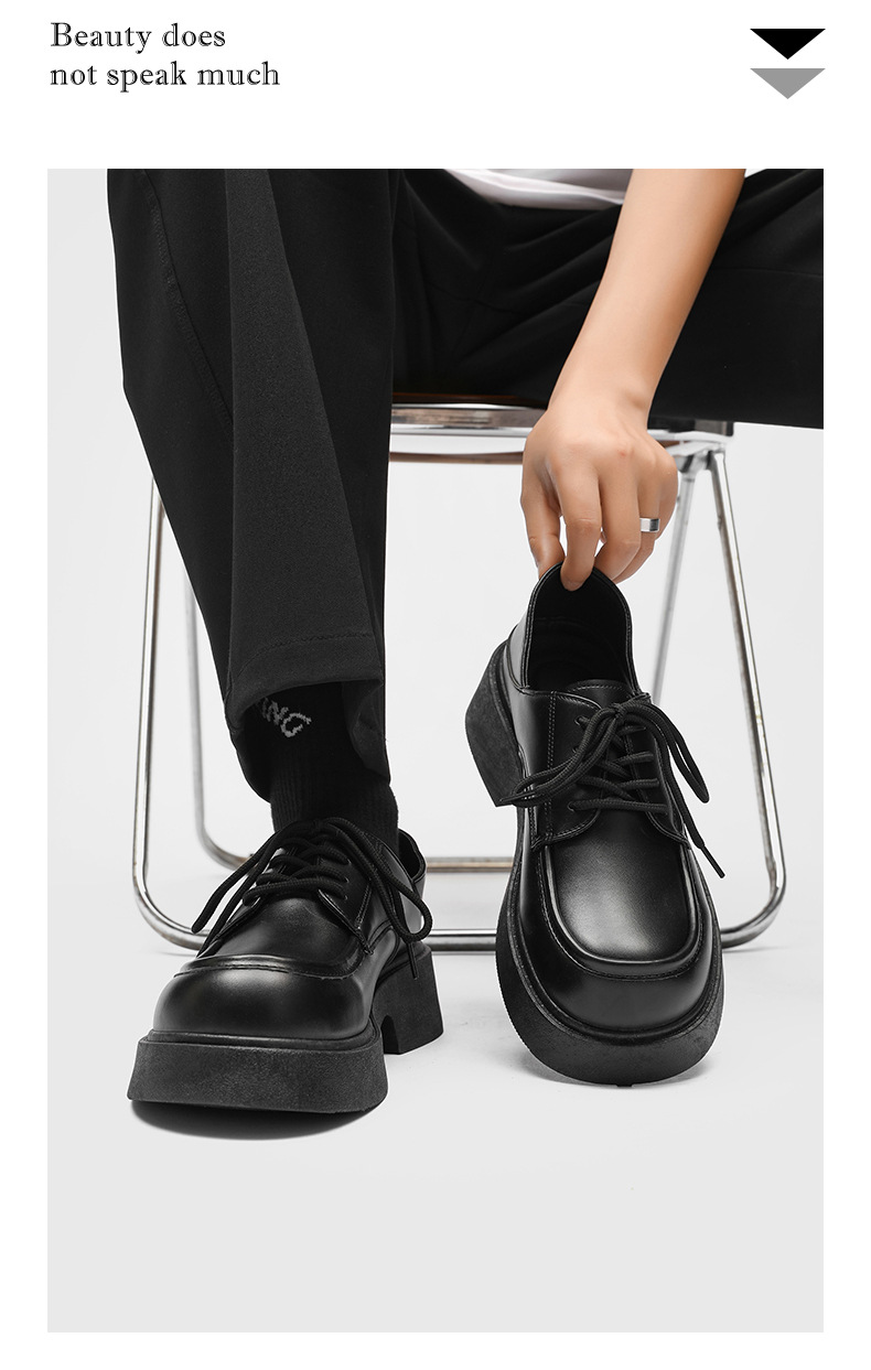 ShoeVault Large Leather Couple Style Japanese Short Boots 2025 Spring New Derby High Appearance Teen Boys Shoes Dropshipping_voghion.com