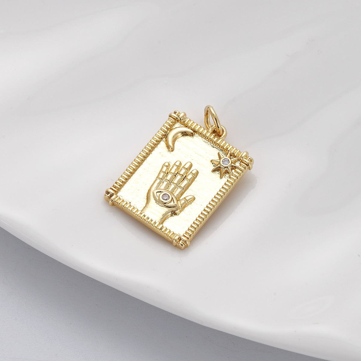 8g Weight Pendant, Chain Jewelry Making Type Zircon Inlay Material DIY Jewelry Accessories Classification 1 Piece Quantity Copper Material Geometric, Star, Moon Pattern Plating, Inlay Design Simple Style Style 1 Piece Copper Zircon Geometric Star Moon Pendant Chain 30