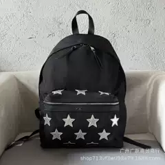 S Luolan New 24 Five-Pointed Star Patch  Laptop Backpack Travel Bag with Real Photos for Cross-Border Listing