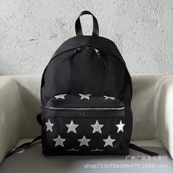 S-Luolan 2024 New Style Five-Point Star Patch Double Shoulder Laptop Backpack Travel Bag with Real Photos for Cross-Border Selling