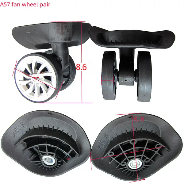 A57 Fan Wheel Trolley Case Wheel Accessories Universal Wheel Luggage Travel Luggage Wheel 2 Pair Starting Batch
