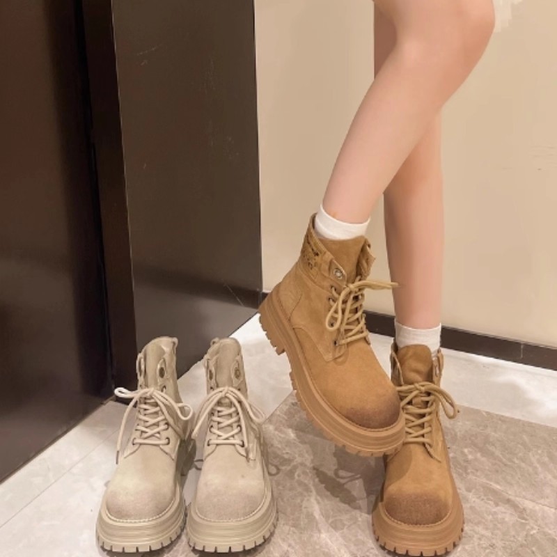 All-matching British Style Western Denim Worker Boots Outdoor Work Clothes Ankle Boots