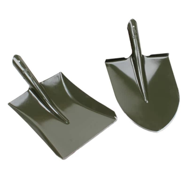 猛士锰钢淬火大号钢锹头工兵铲工兵锹铁锹尖锹方锹平口圆头锹铲子