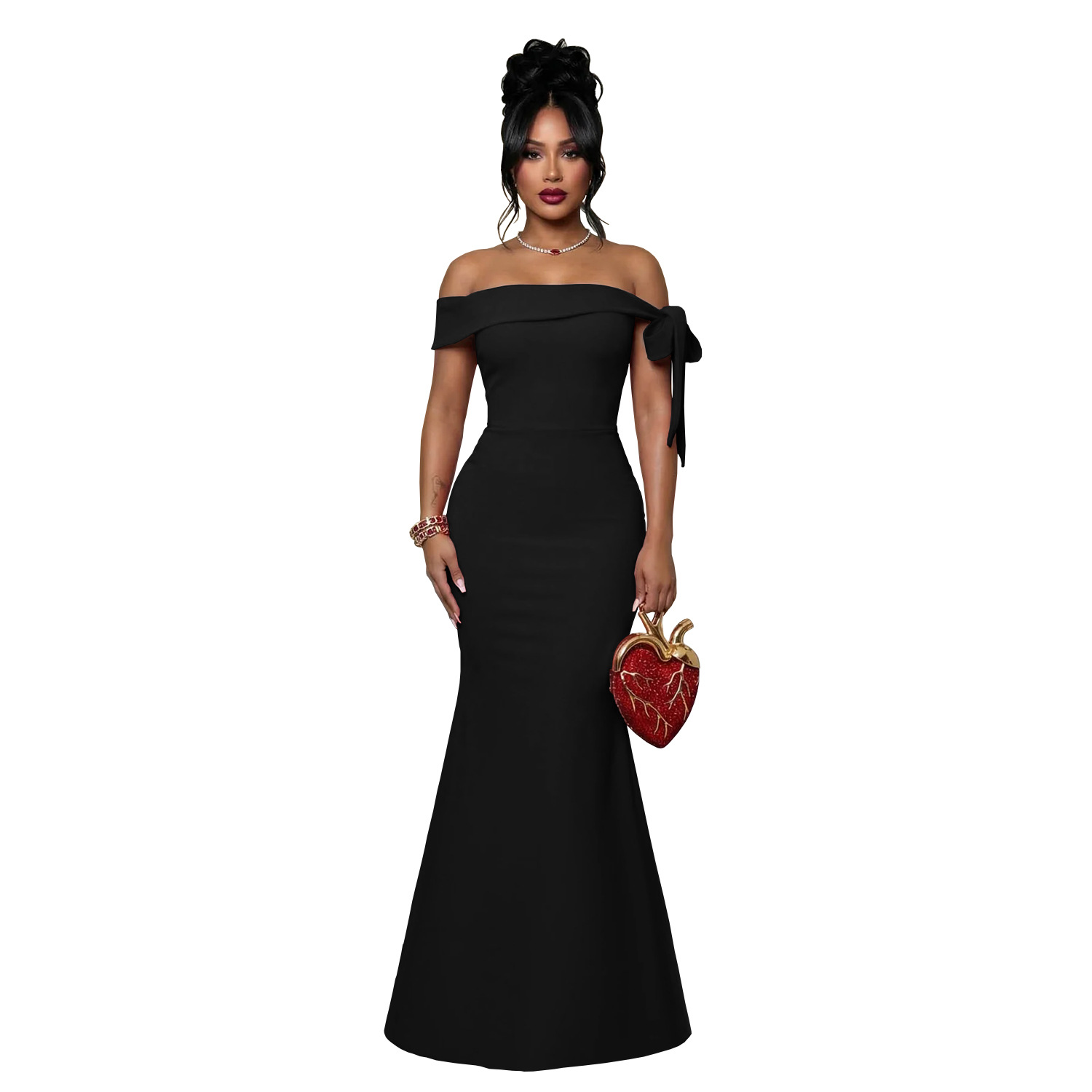 C7681 Aliexpress transfronterizo Amazon Europa y América moda mujer elegante hombro abierto vestido de cadera image 7