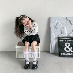 女童襪子韓版洛麗塔兒童小腿襪2223夏季新款網眼透氣蕾絲花邊JK襪