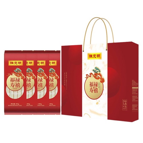 Chen Keming Premium Fortune, Longevity, Happiness Noodle Gift Box Birthday Gift Noodles Wholesale Source Dried Noodle Manufacturer Direct Sale