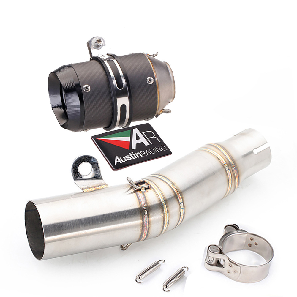 Suitable for Yamaha Yzf-R6 R6 Motorcycle Modified Exhaust Pipe Middle + Tail Section Link Stainless Steel/Carbon