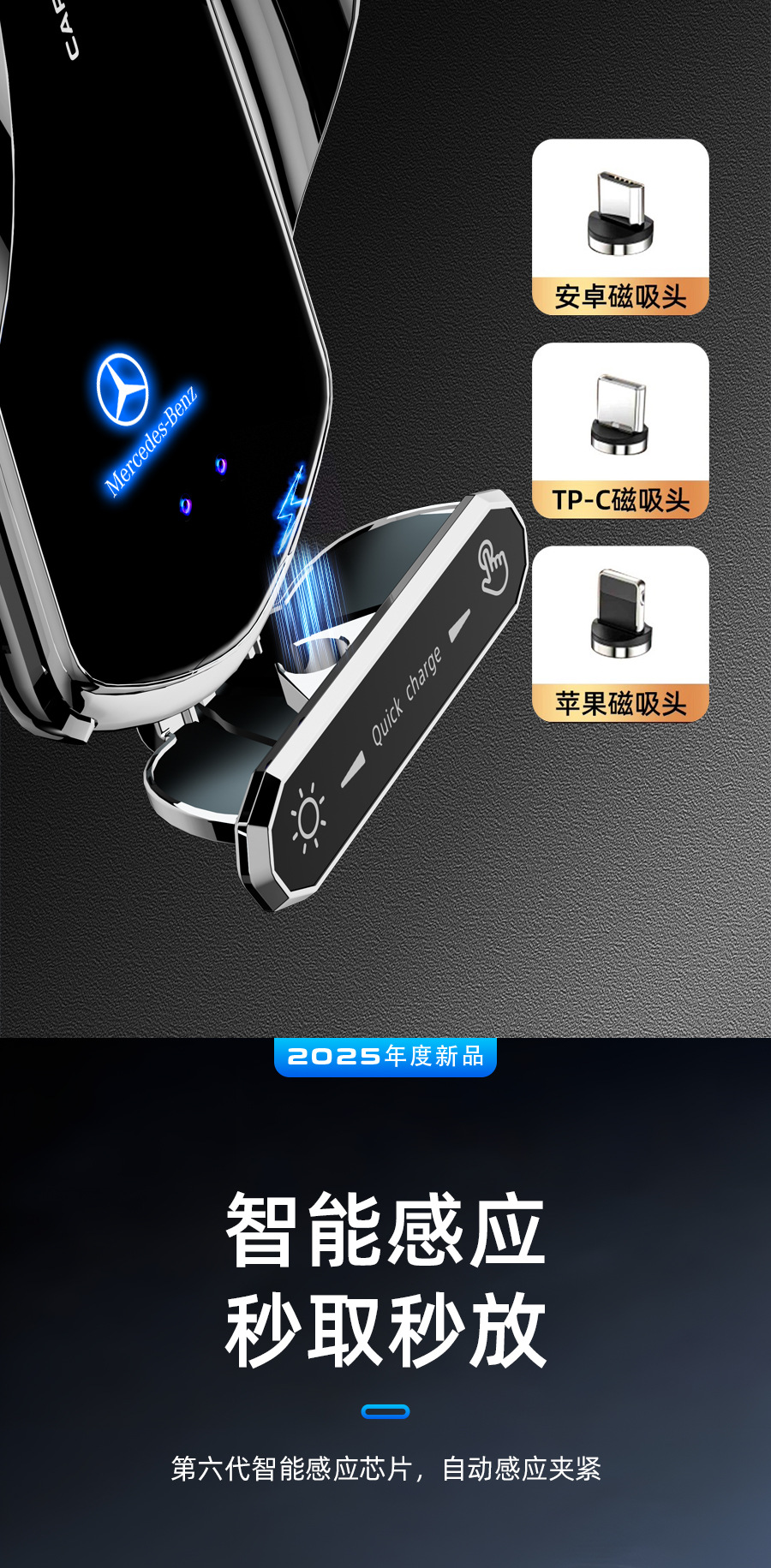 24 Models of Special Car-Mounted Mobile Phone Holders, Wireless Charging Interior Supplies for Mercedes-Benz Cla and Gle Series