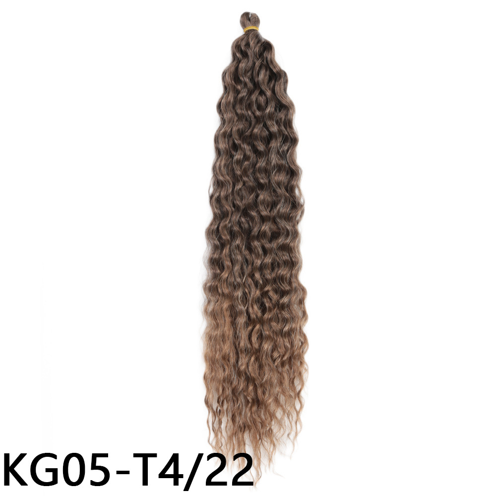 Syntetiskt hår Virkningsteknik för lågtemperatur djupa lockiga gardiner 22 tums vågig virkning_voghion.com