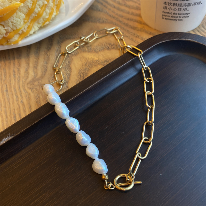 Mode Traverser Forme De Cœur Acier Au Titane Perle Chaîne Collier 1 Pièce display picture 4