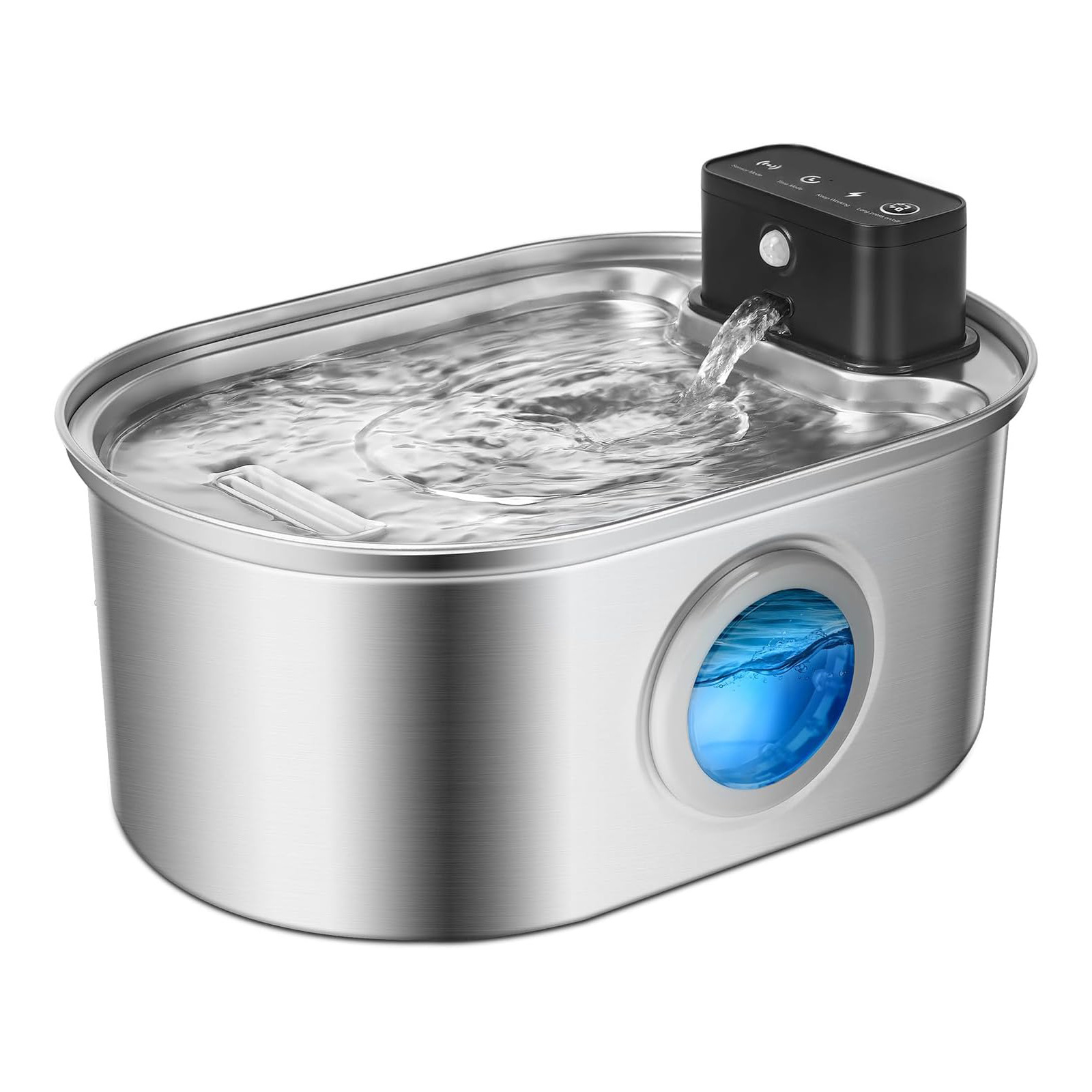 Amazon 3.2L de acero inoxidable para bebidas de mascotas, filtración de circulación automática de gran capacidad para gatos y perros alimentadores de agua