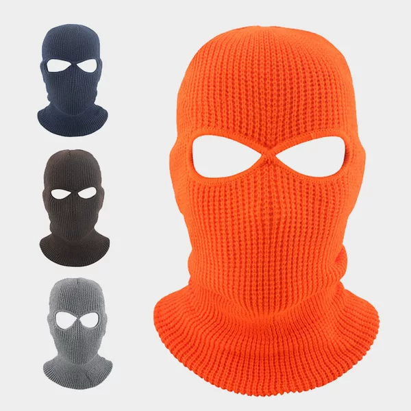 Two-Hole Knitted Headgear Winter Cold-proof Windproof Skiing Tactical Thickened Riding Funny Ear-covering Warm Botanic Men's Hat