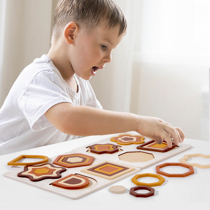 Rompecabezas de educación temprana para bebés y niños pequeños Rompecabezas cognitivo de formas Interacción entre padres e hijos Pensamiento de formas Entrenamiento lógico Sistema de colores Maillard