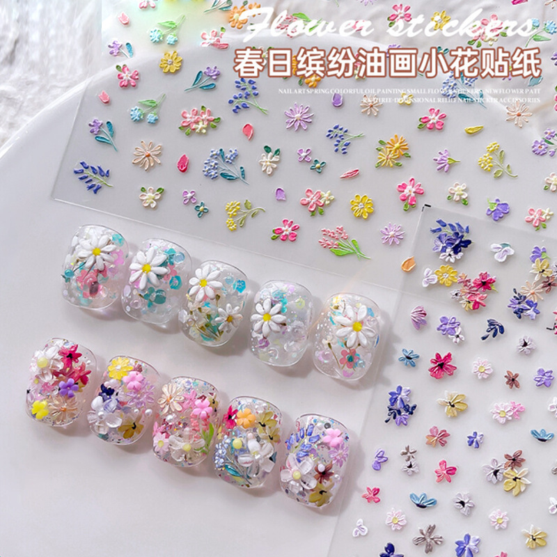 Spring Flower Nail Art Stickers, Tulips, Wildflowers, Daisies, Roses, Small Flowers, Pink Nail Art Stickers