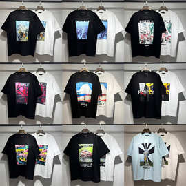 高版本潮牌夏新款字母图片印花纯棉双紗男女宽松休闲短袖圆领t恤