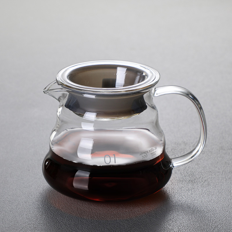 Cafetera de agua a mano, cafetera de nubes, cafetera de vidrio grueso, taza de cafetera V60, conjunto de cafetera de vidrio, filtro de café