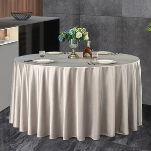 Hotel tablecloth round table thickened satin fabric wedding dining table large round table dedicated banquet restaurant round round tablecloth