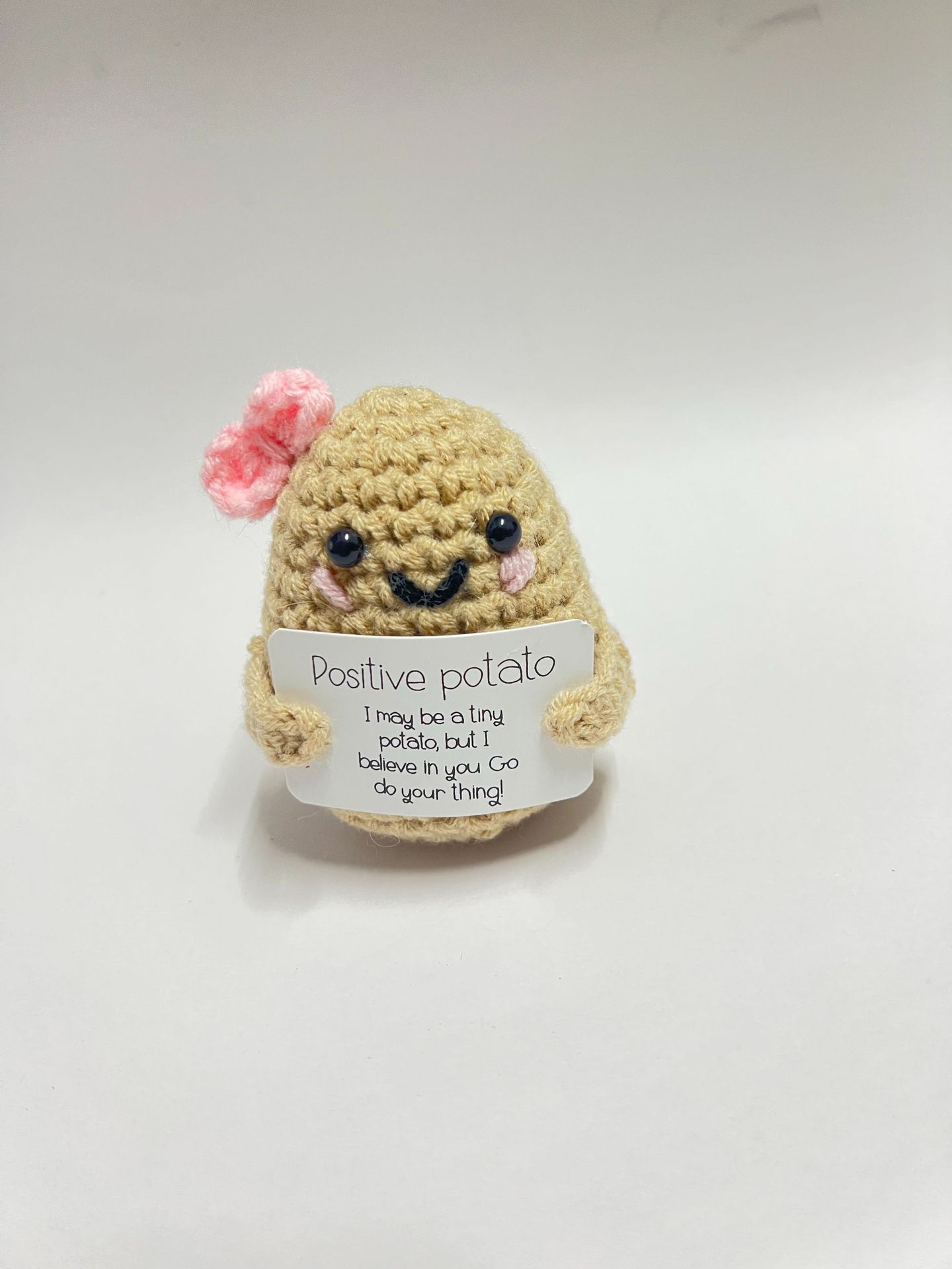 Amazon positivepotato hilado de lana tejida ganchillo patata divertida descompresión muñeca tejida a mano