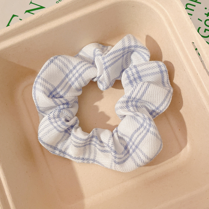 Pequeño, fresco y dulce, lazo para el cabello de intestino grueso, linda cuerda para el cabello a cuadros, atmósfera coreana, cuerda para el cabello, tocado de goma