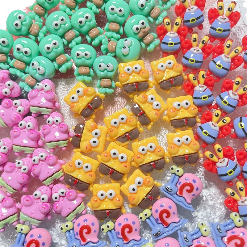 Tamaño pequeño esponja bebé resina accesorios DIY crema pegamento horquilla teléfono móvil Shell brillante cangrejo pequeño colgante al por mayor