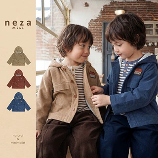 neza【悠然咖啡馆】儿童外套秋季男童连帽上衣纯棉女童灯芯绒外套