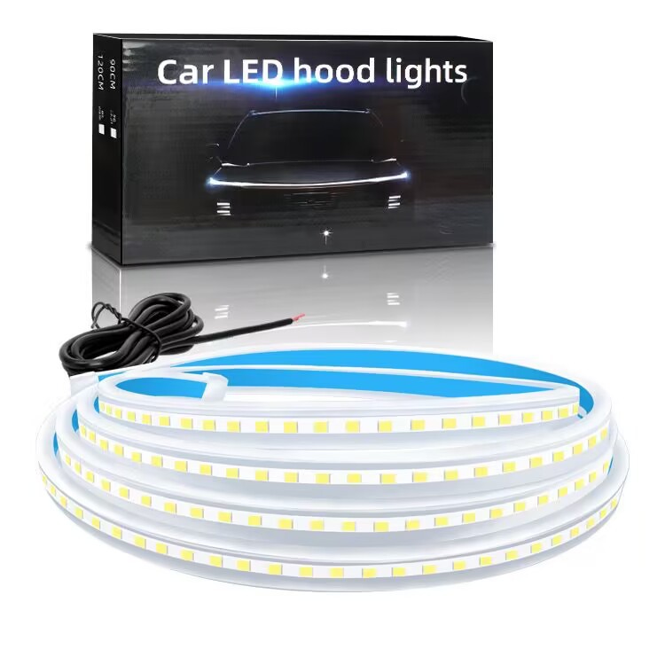Start scanning through type daytime running light bar machine head cover led car super bright light guide bar streamer machine cover atmosphere light
