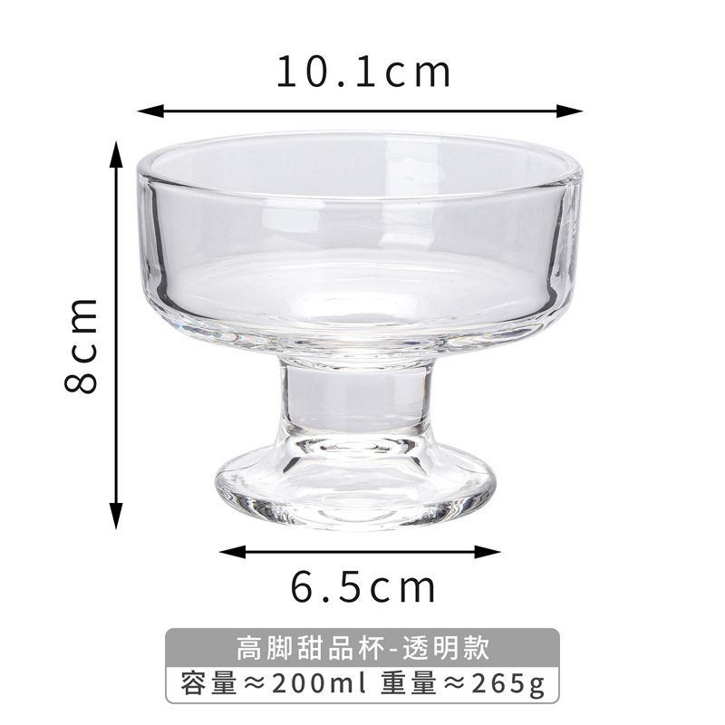 Vertical simple taza de vidrio taza de helado taza de jugo taza de bebida fría taza de yogur pudín taza de helado