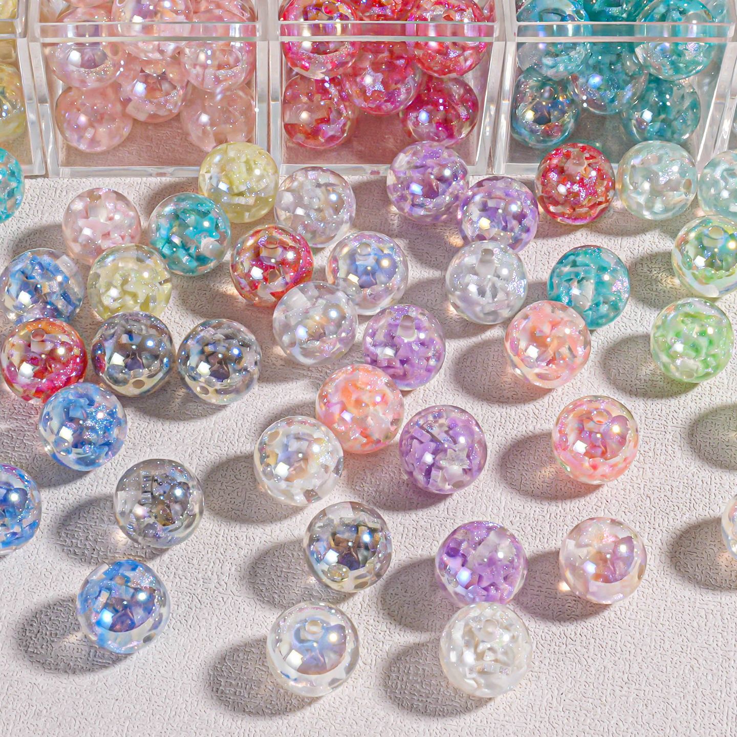 10 estrellas luminosas de cinco puntas cuentas redondas cuentas de resina cadena de teléfono móvil material de bricolaje cuentas sueltas llavero accesorios colgantes