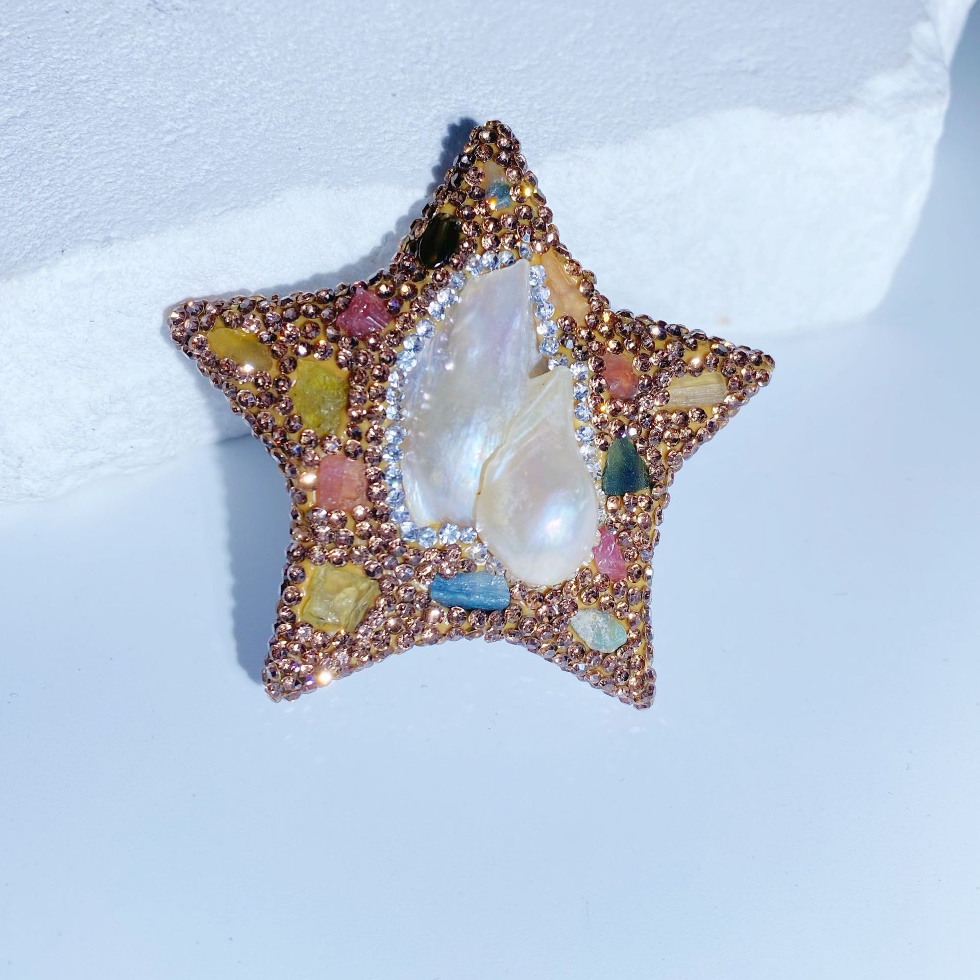 Baroque Pearl Five-Pointed Star Starfish Hairpin Design Niche Simple Model Factory Direct Supply