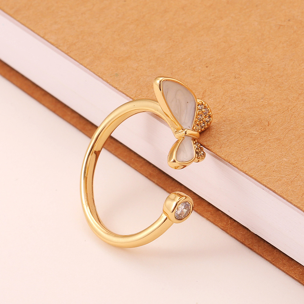 New Womenu0027s Small Rings Bohemian Cute Butterfly Open Tail Rings