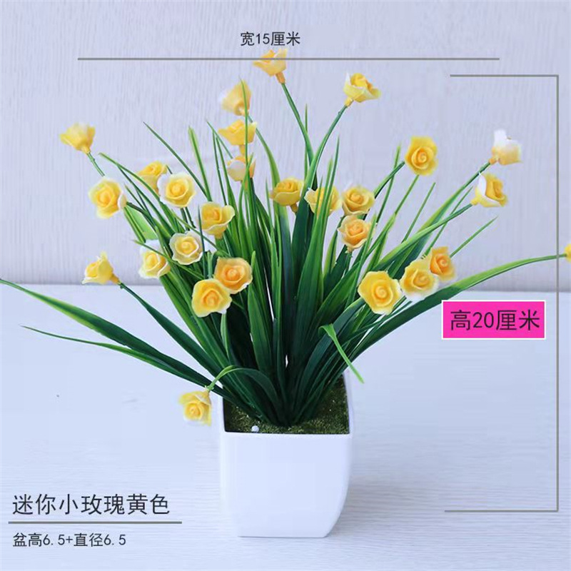 Pequeña imitación de flores falsas decoraciones de sala de estar decoración de mesa de té flores de plástico mano flores falsas plantas decoraciones