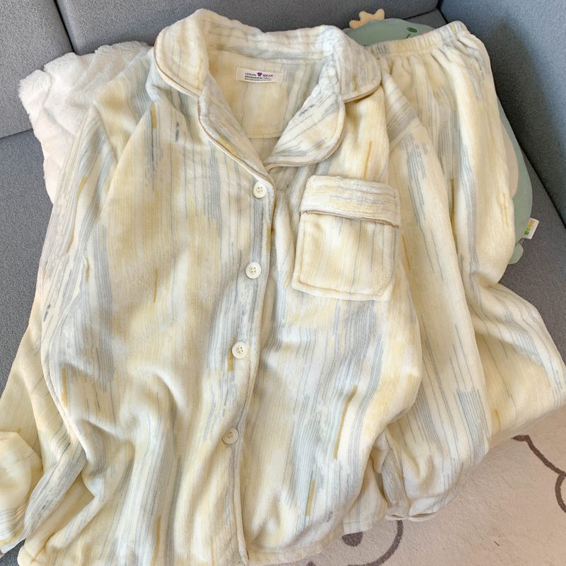 [autumn and winter style-flannel] oil painting stripes (thick and velvet)