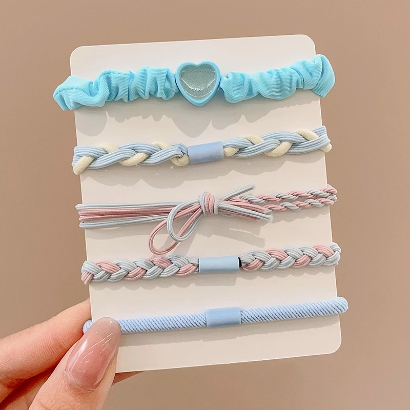 Cuerda de pelo de los niños 2024 Nuevo estilo coreano durable alta banda de goma elástica cuerda de pelo niñas bolas de colores