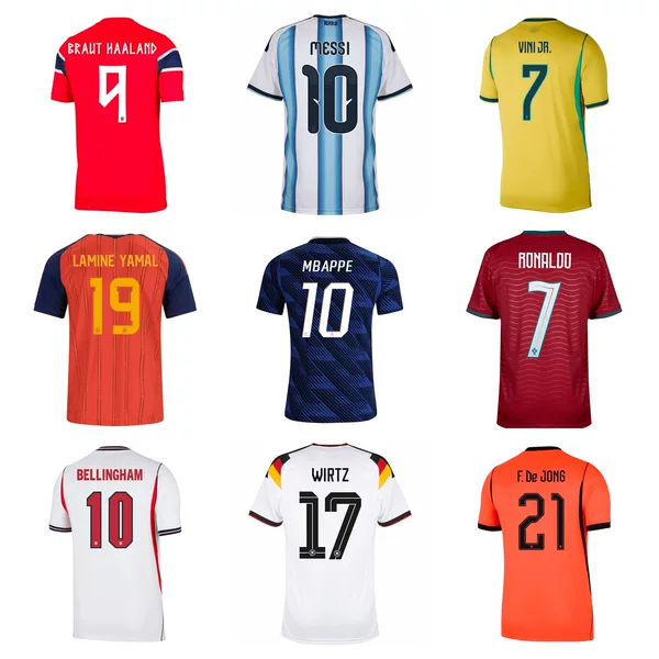 2026 World Cup France Mbappé Brazil Vinicius Jr. Spain No. 19 Yamal jersey with number print