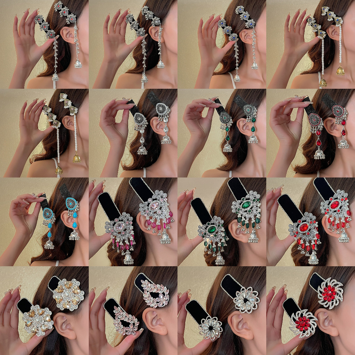 Korean Style Fashionable Hair Accessories, Personalized Rhinestone Shiny Long Pendant Jewelry, Korean Retro Tassel Hairpin Wholesale