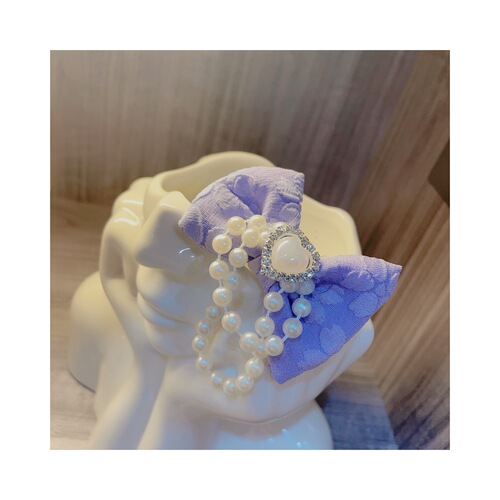 Celebrity Style Dog Dress Ultra Small Maltese Hair Accessory Set Summer Purple Big Bow Pearl Skirt