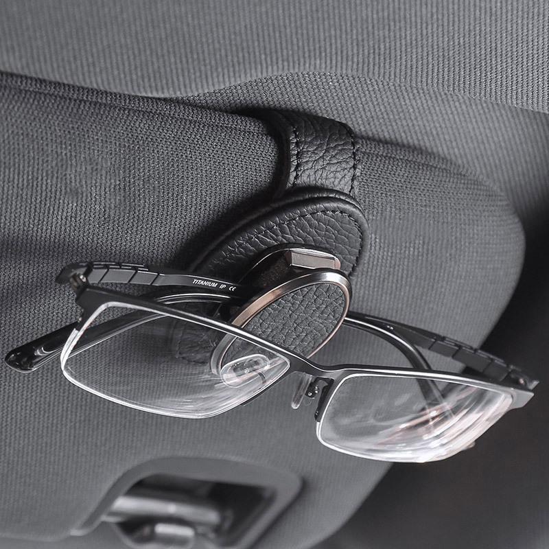 Car Glasses Clip, Car Glasses Frame Leather, Car Visor Storage Box, Sunglasses Clip, New._voghion.com