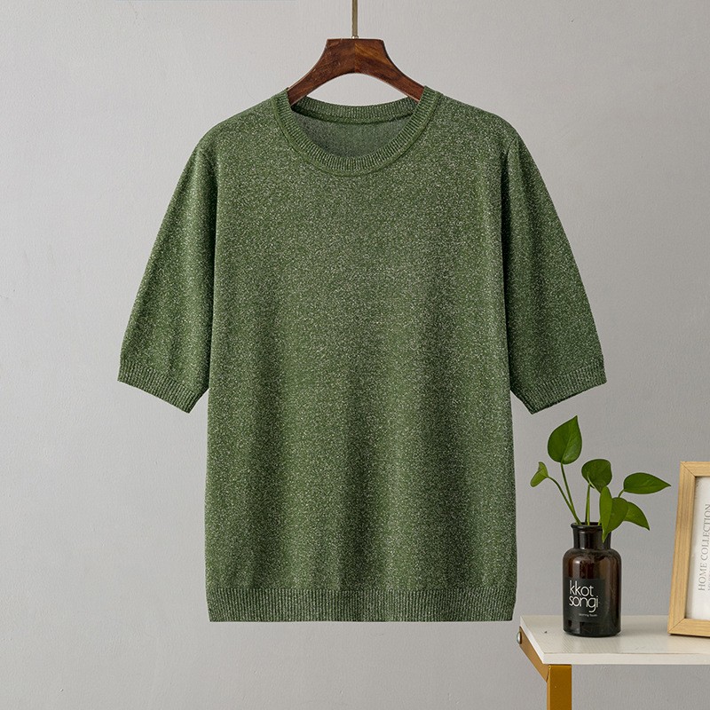 146g Weight Half Sleeve Sleeve Length Regular Sleeve Sleeve Type stretch cotton Fabric Type Regular Top Length T-shirt Tops Type Daily Occasion Round Neck Neckline Bright Silk Function Slim Fit Type Solid Color Pattern Summer Season Women's Gender Casual, Basic, Commute style Style Wholesale Women's Casual Basic Commute Style Solid Color Half Sleeve T-Shirts 14