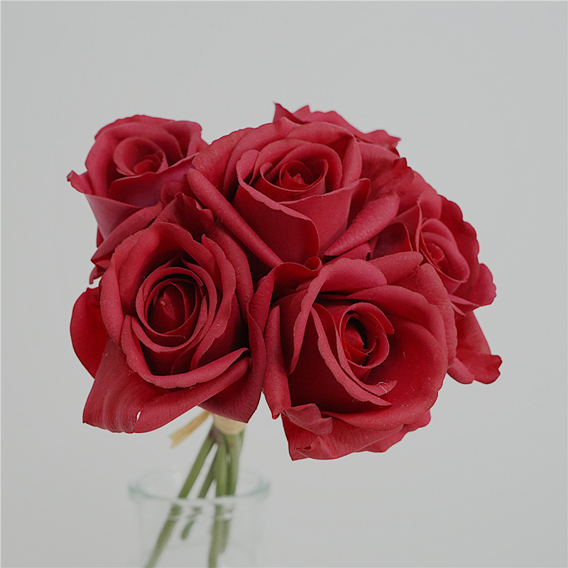 Crystal Powder Feels Moisturizing Rose Artificial Flower Ornaments Silk Flowers Fake Flower Bouquet Living Room Decoration Flower Arrangement Handmade