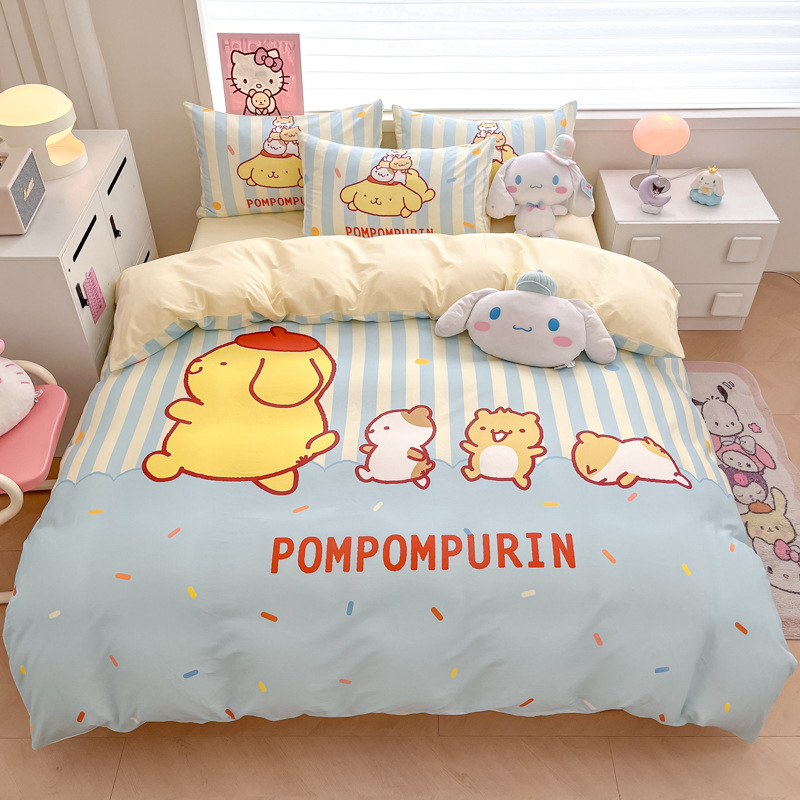 美楽蒂純綿ベッド4点セットのクロミアニメ純綿学生寮3点セットのベッドカバーkt