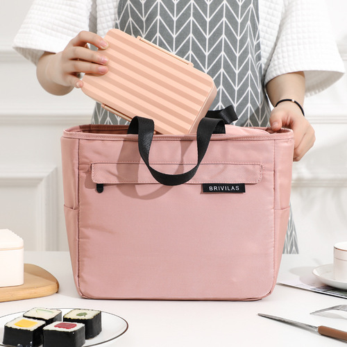 Simple style fashionable long-lasting insulated lunch box bag thickened aluminum foil student lunch bag large capacity hand-held lunch bag