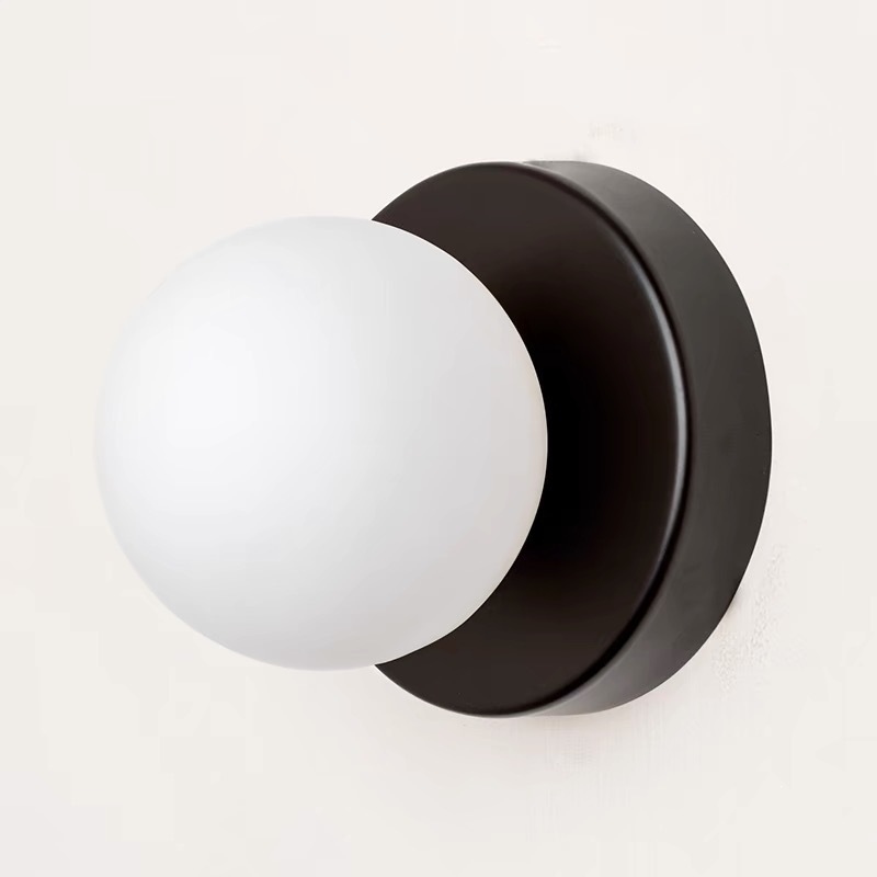 lámpara de pared esférica de vidrio medieval moderna minimalista lámpara de pared de fondo de dormitorio escalera nórdica minimalista pasillo lámpara de pasillo image 3