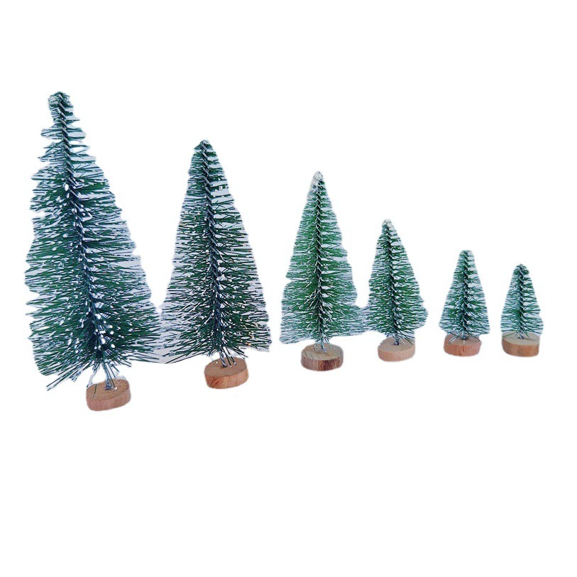 Зеленая декоративная мини-елка сосновая игла резиновая проволока верхний кедр сосна настольные украшения Маленькая Рождественская елка 5-12,5 см