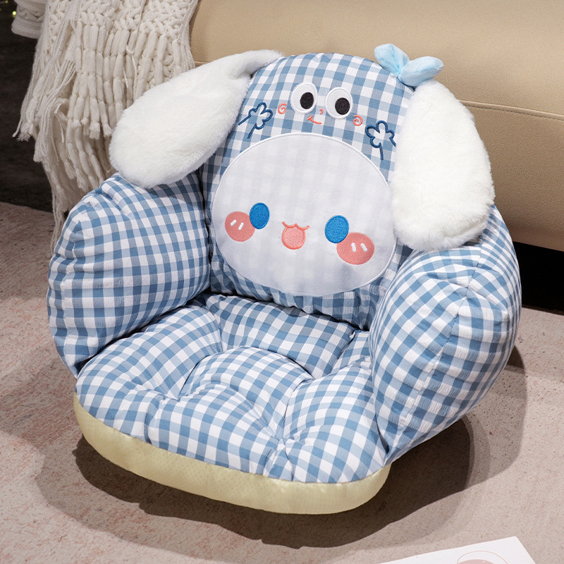 かわいい全包座布団ドーパミン格子座布団オフィス座布団学生寮座布団一体椅子マット|undefined