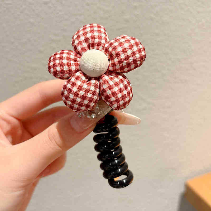 Flores para niños línea telefónica anillo de cabello de burbuja trenzada cuerda de cabello de correa de cabello de niña joyería de cabello de cola de caballo