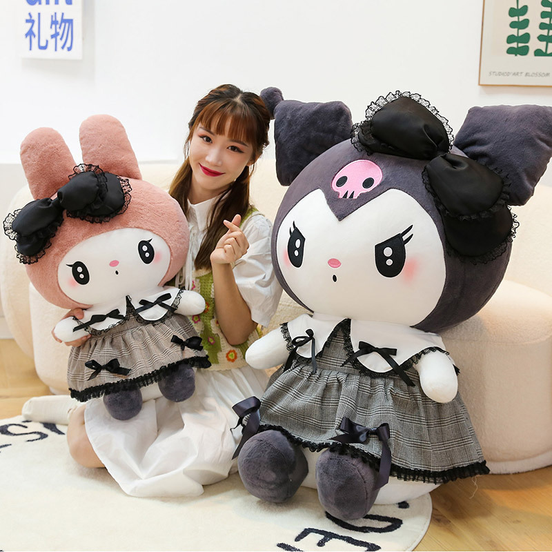 三丽鸥毛绒玩具暗黑库洛米公仔美乐蒂玩偶娃娃儿童抱枕地摊批发女