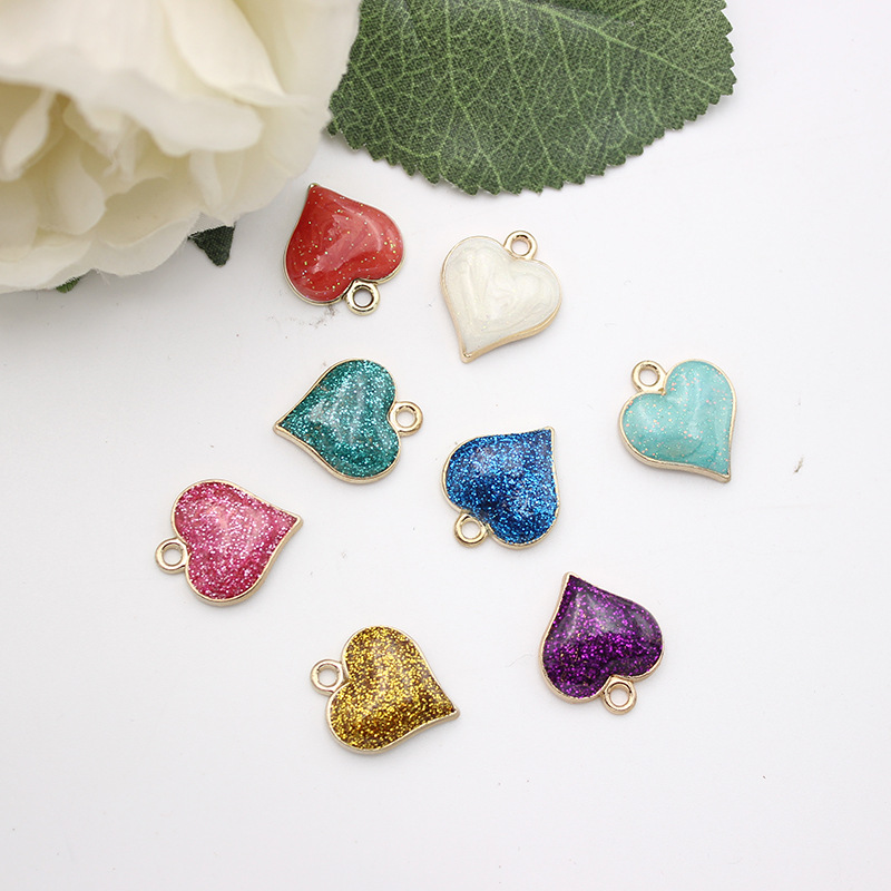 130g Weight Pendant Jewelry Making Type Jewelry Accessories Classification 10 PCS/Package Quantity Alloy Material Heart Shape Pattern Enamel Design Simple Style, Classic Style Style 10 PCS/Package Alloy Heart Shape Pendant 6
