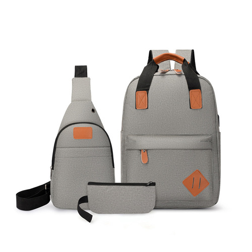 Dual-shoulder backpack set for cross-border sellers, travel backpack, unisex, laptop bag, business and casual bag